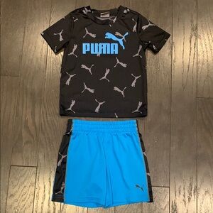 Puma Boy Black, Gray and Blue Athletic Set